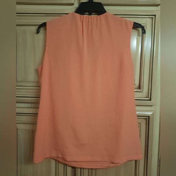 Pendleton Tie Front Blouse - Orange - Size 10 Sleeveless - Picture 3 of 5